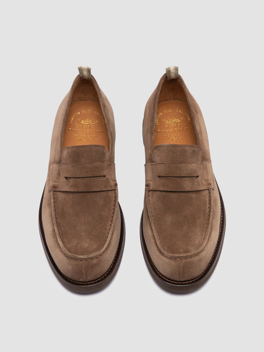 BELMONDO 006 - Taupe Suede Penny Loafers Men Officine Creative - 2