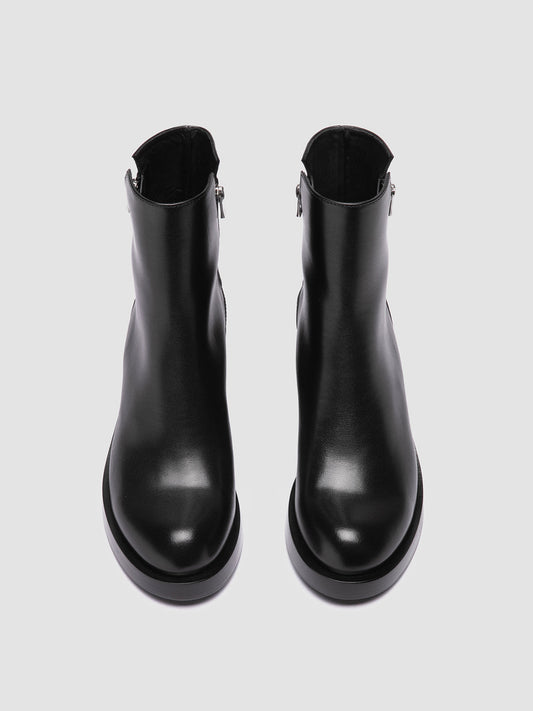 BRETT 003 - Black Leather Zipped Boots Women Officine Creative - 2