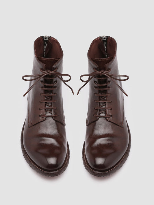 LEXIKON 123 - Brown Zipped Leather Ankle Boots Women Officine Creative - 2