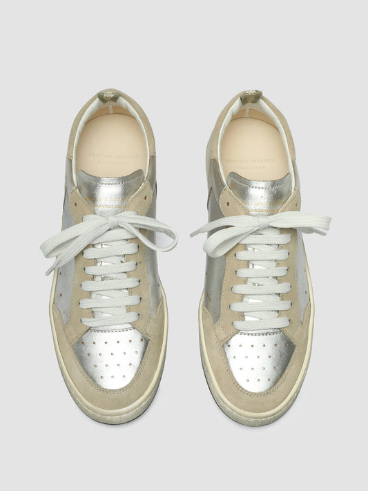MAGIC 101 - Silver Leather and Suede Low Top Sneakers women Officine Creative - 2