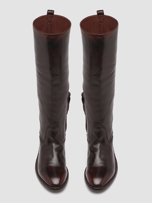 SELINE 013 - Brown Zipped Leather Boots Women Officine Creative - 2