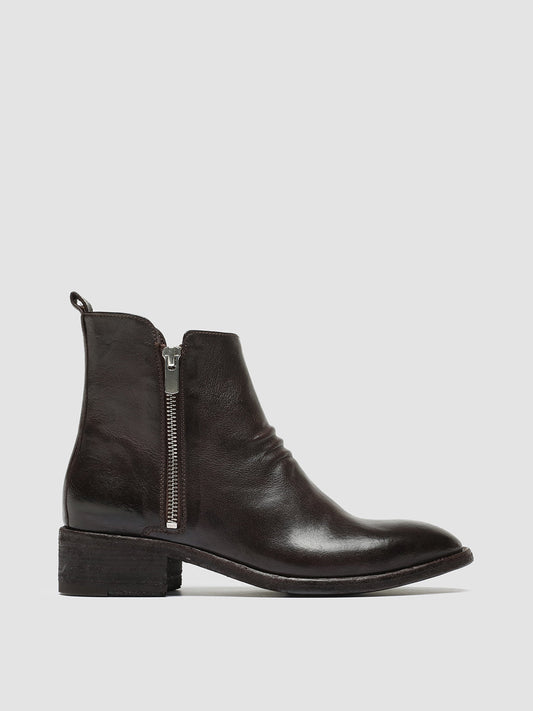 SELINE 031 - Burgundy Leather Zip Boots women Officine Creative - 1