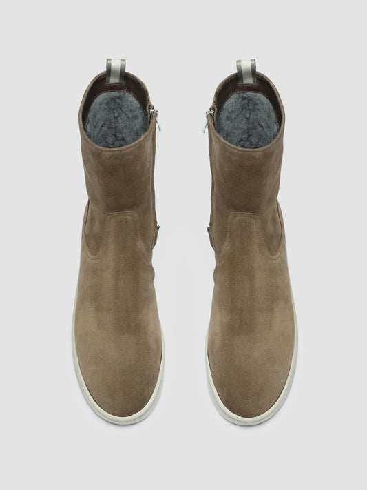 BUG 014 - Taupe Suede Zip Boot Sneakers men Officine Creative - 2
