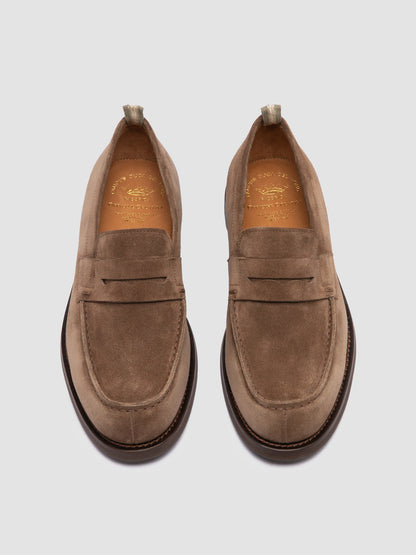 BELMONDO 006 - Taupe Suede Penny Loafers Men Officine Creative - 2