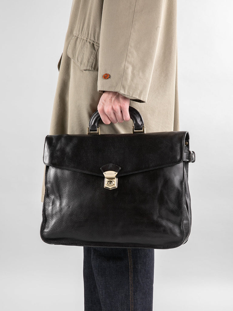 RARE 036 - Brown Leather Briefcase  Officine Creative - 6
