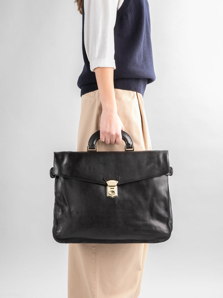 RARE 036 - Brown Leather Briefcase  Officine Creative - 8