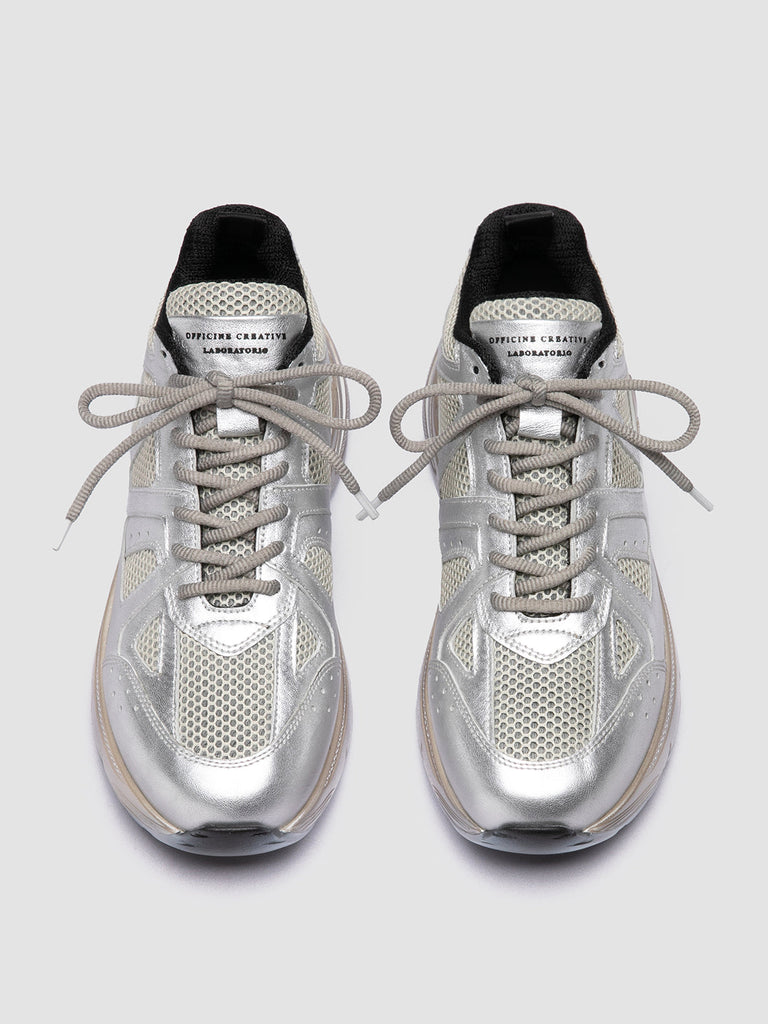 SUPURBIA 101 - Metallic Leather & Mesh Low Top Sneakers Women Officine Creative - 2