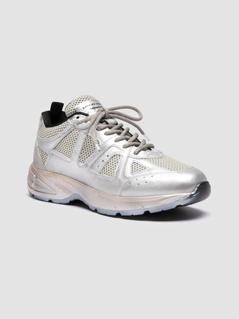 SUPURBIA 101 - Metallic Leather & Mesh Low Top Sneakers Women Officine Creative - 3