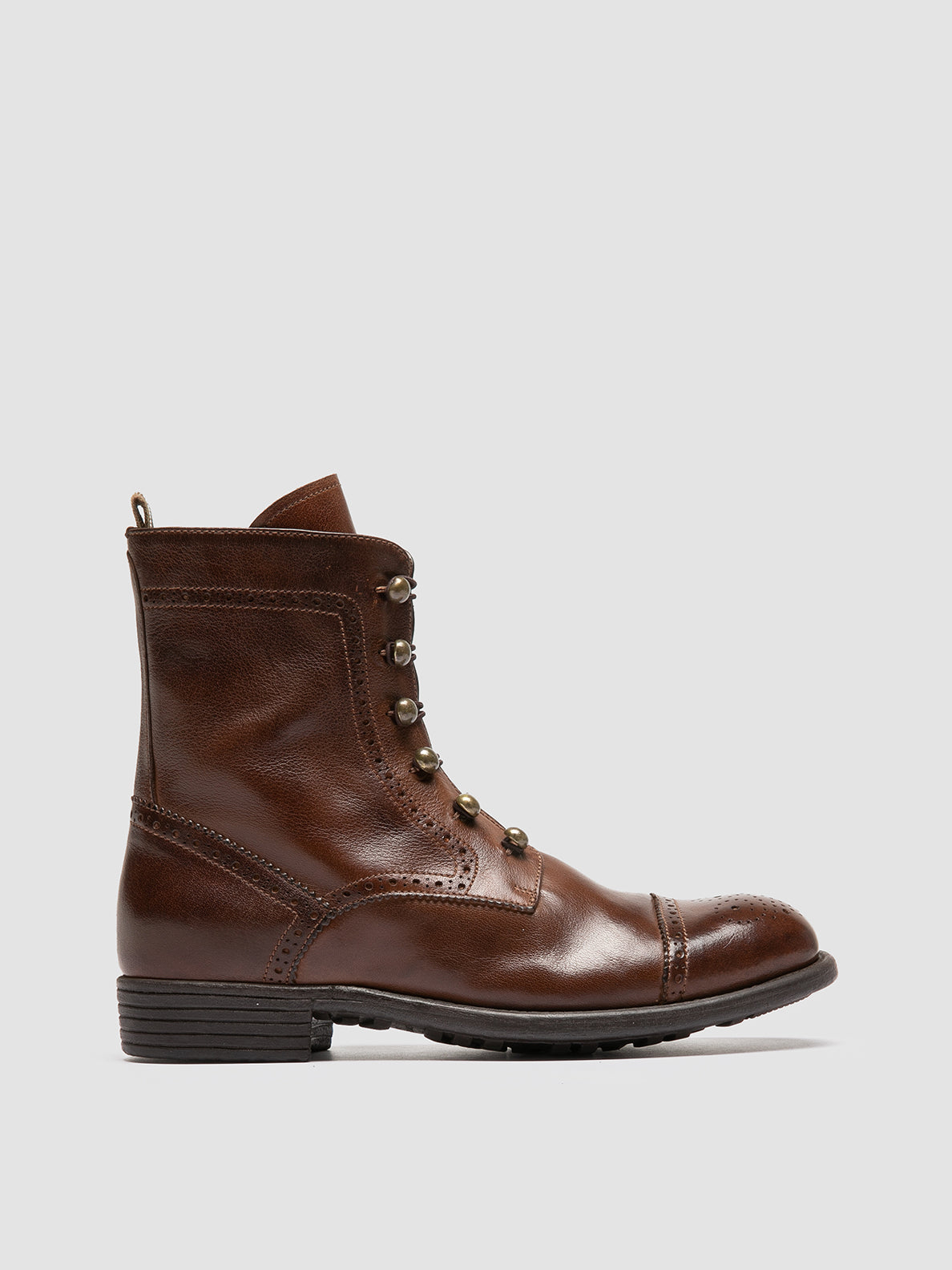 CALIXTE 023 - Brown Leather Lace Up Boots women Officine Creative - 1