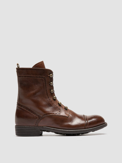 CALIXTE 023 - Brown Leather Lace Up Boots women Officine Creative - 1