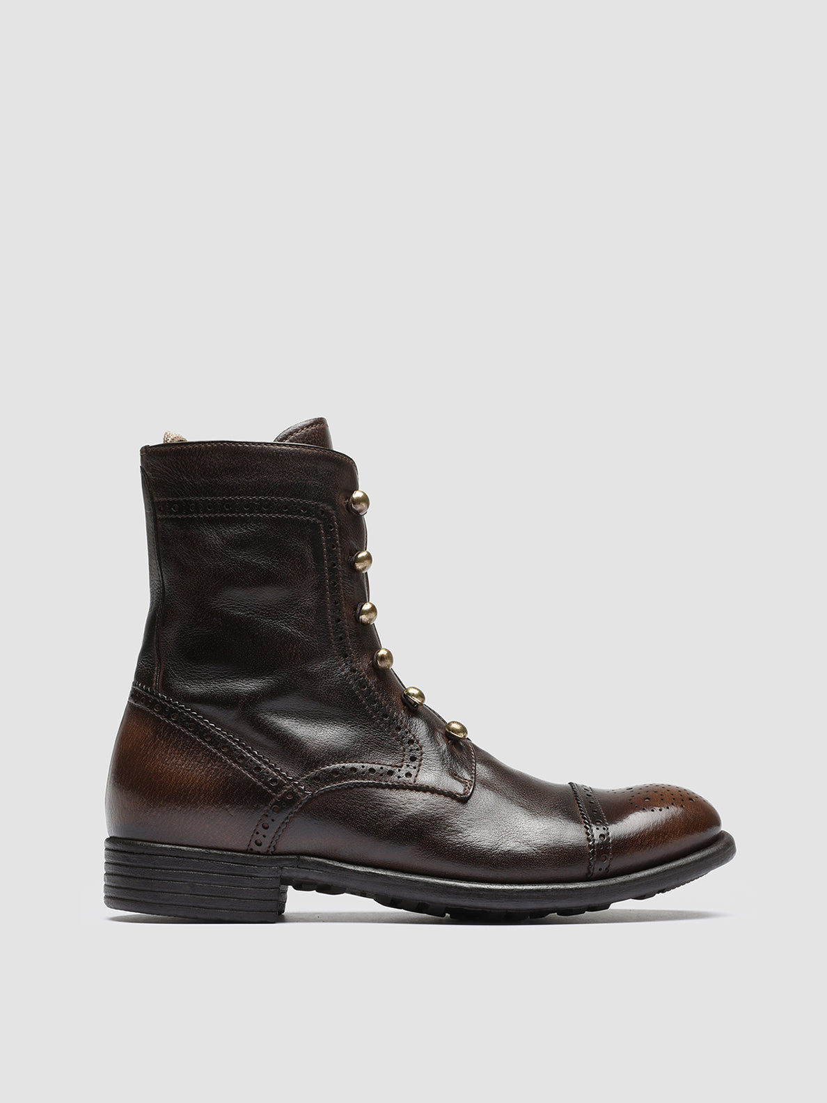 CALIXTE 023 - Brown Leather Brogue Ankle Boots Women Officine Creative - 1