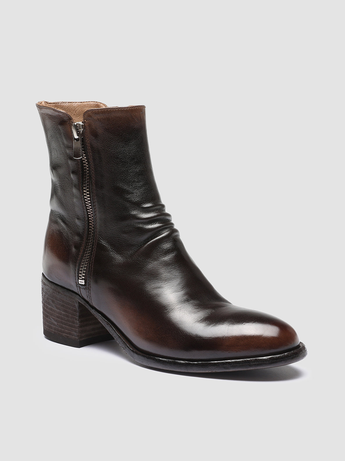 DENNER 103 - Brown Leather Ankle Boots Women Officine Creative - 3