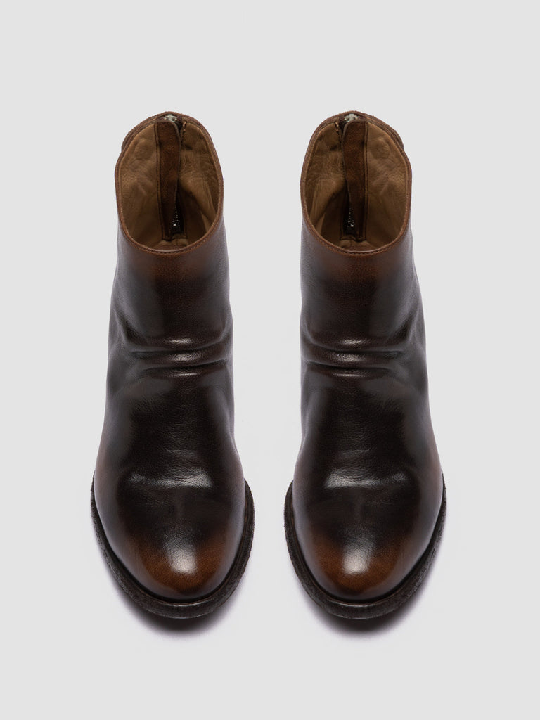 DENNER 113 - Brown Leather Zip Boots women Officine Creative - 2
