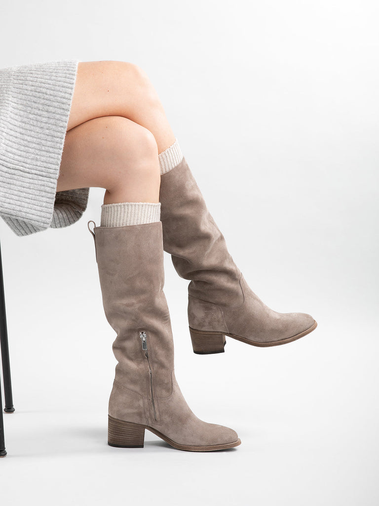DENNER 116 - Brown Suede Zip Boots Women Officine Creative - 1