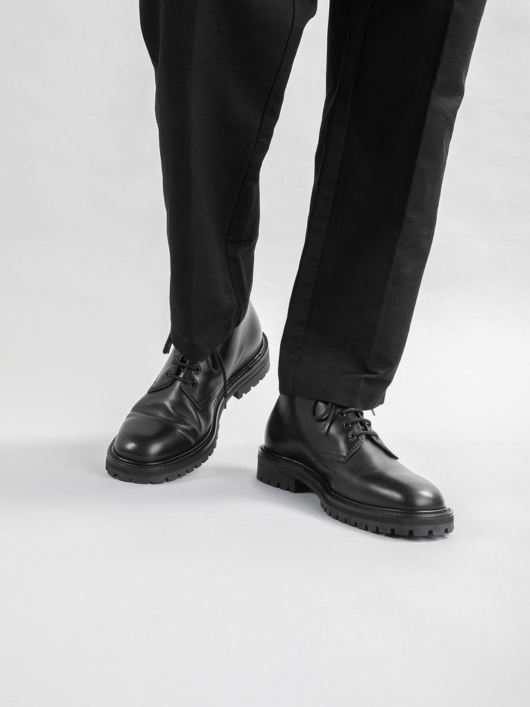 JOSS 001 - Black Leather Lace Up Boots Men Officine Creative - 2