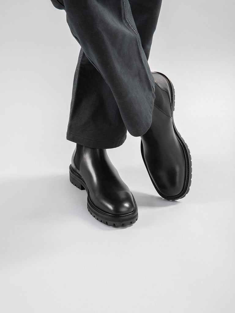 JOSS 004 - Black Leather Chelsea Boots Men Officine Creative - 1