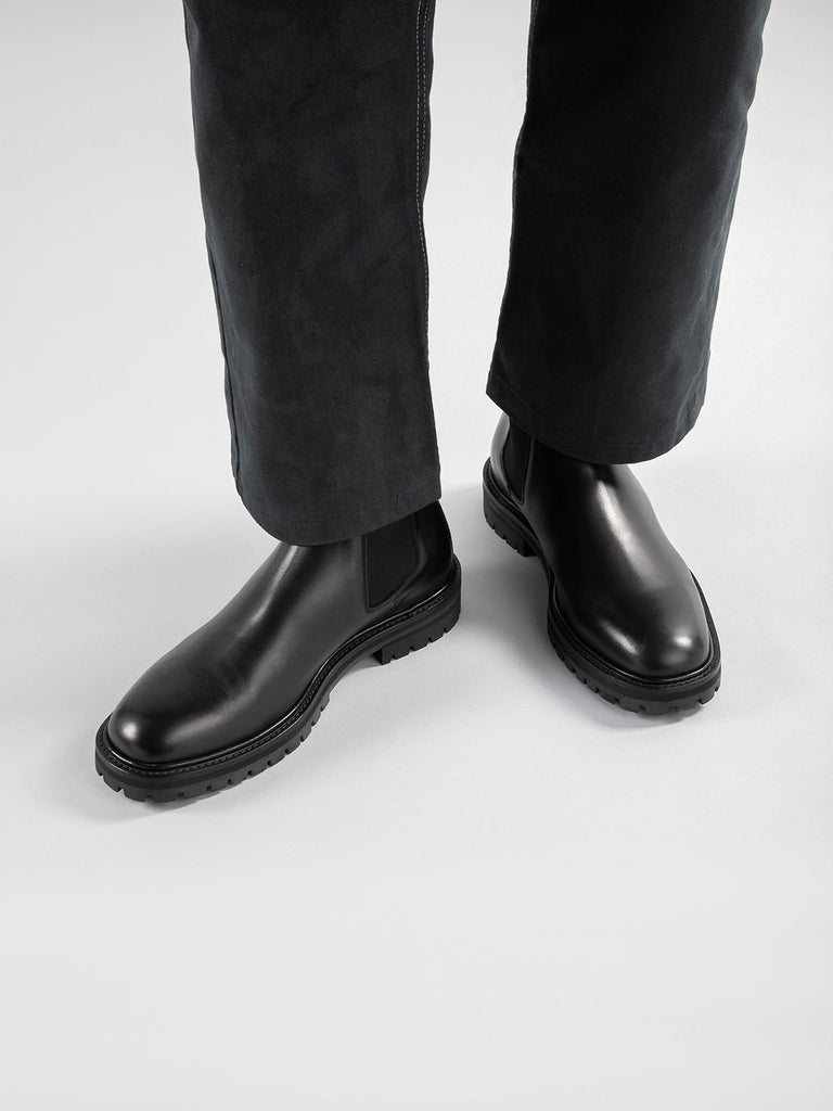 JOSS 004 - Black Leather Chelsea Boots Men Officine Creative - 2