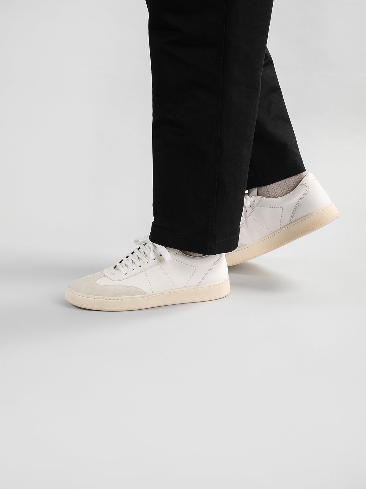 KOMBI 001 - Black Leather and Suede Low Top Sneakers Men Officine Creative - 1