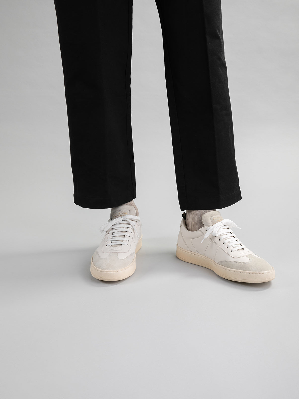 KOMBI 001 - Black Leather and Suede Low Top Sneakers Men Officine Creative - 2