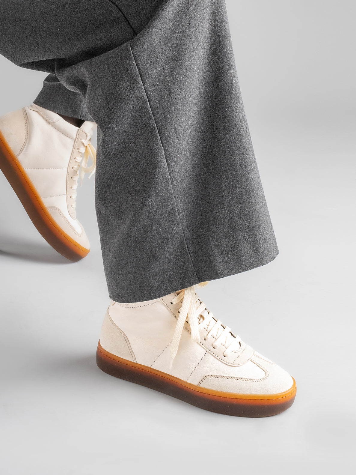 KOMBINED 102 - White Leather Sneakers Latex Sole Women Officine Creative - 6