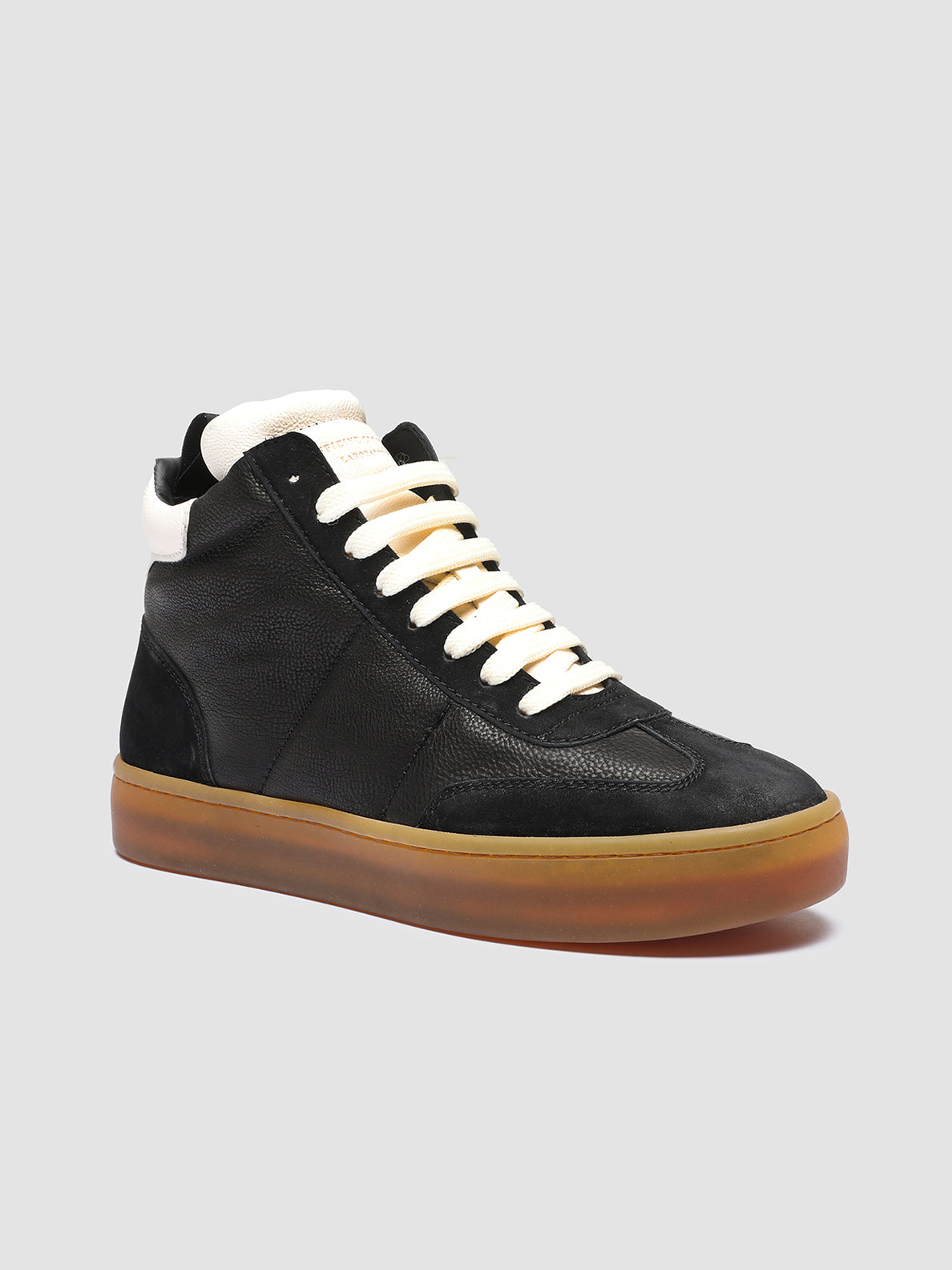 KOMBINED 102 - Black Leather Sneakers Latex Sole Women Officine Creative - 3