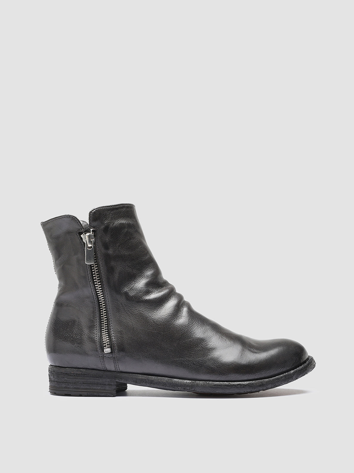LEXIKON 097 - Grey Leather and Shearling Ankle Boots Women Officine Creative - 1