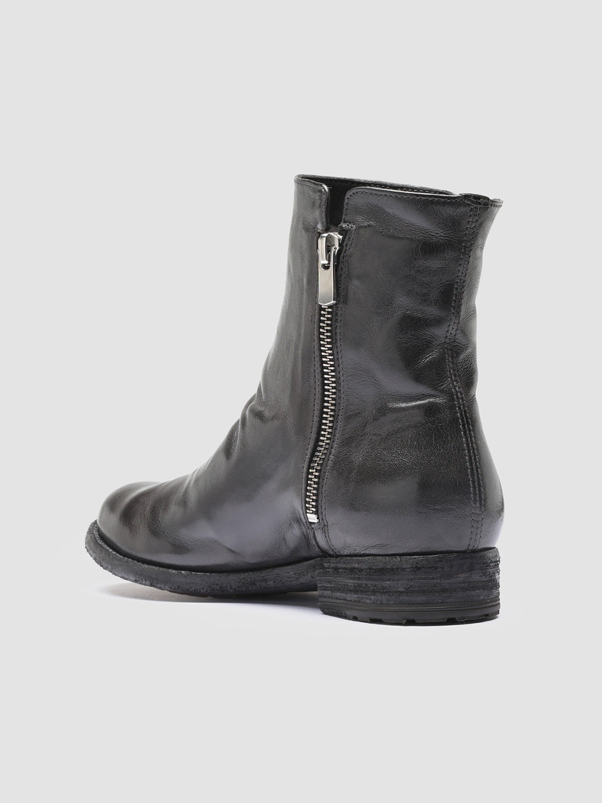 LEXIKON 097 - Grey Leather and Shearling Ankle Boots Women Officine Creative - 4