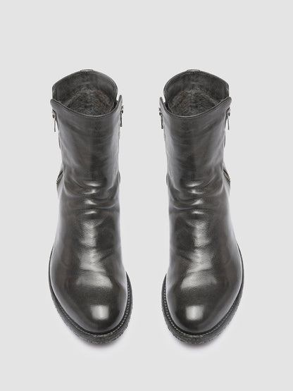 LEXIKON 097 - Grey Leather and Shearling Ankle Boots Women Officine Creative - 2