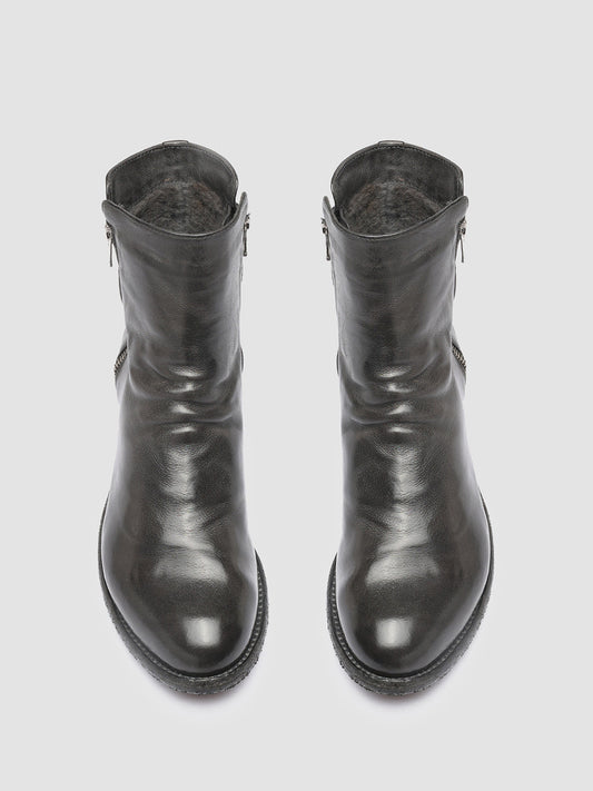 LEXIKON 097 - Grey Leather and Shearling Ankle Boots Women Officine Creative - 2