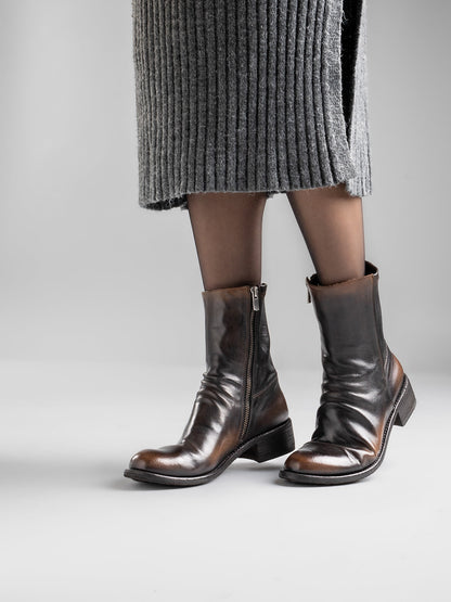 LISON 041 - Black Leather Ankle Boots Women Officine Creative - 6
