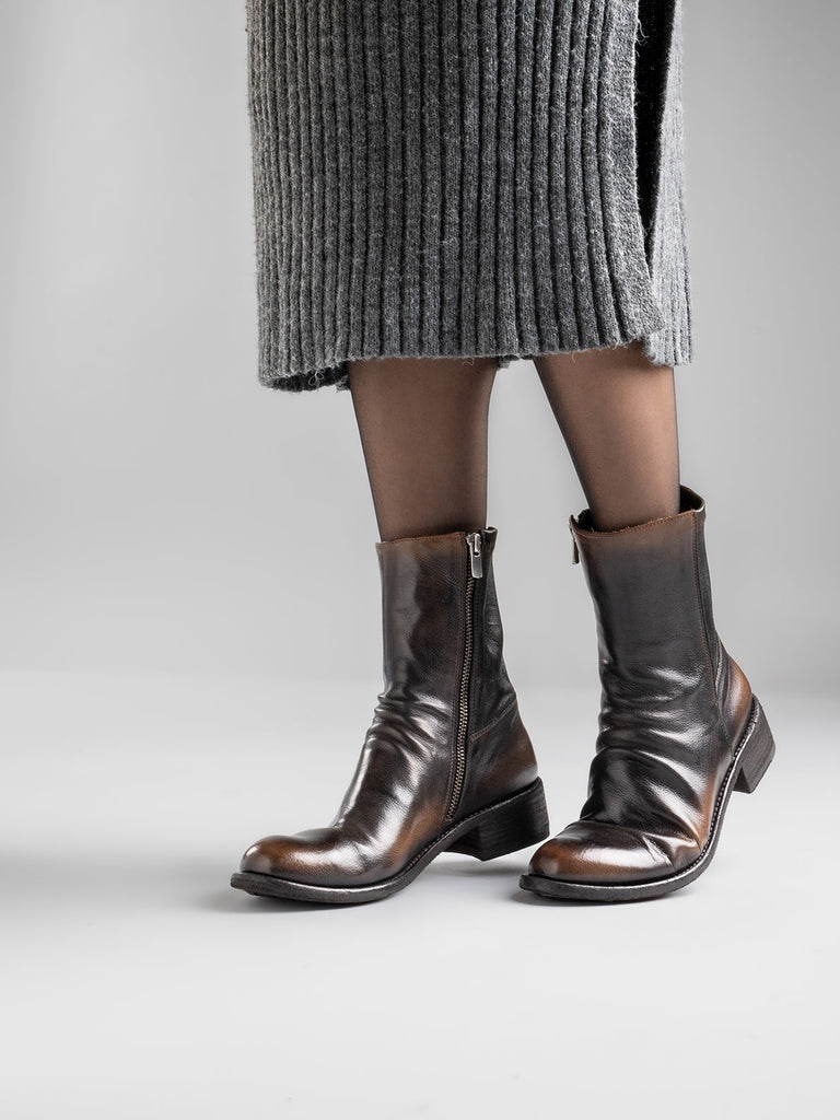 LISON 041 - Brown Leather Ankle Boots Women Officine Creative - 6