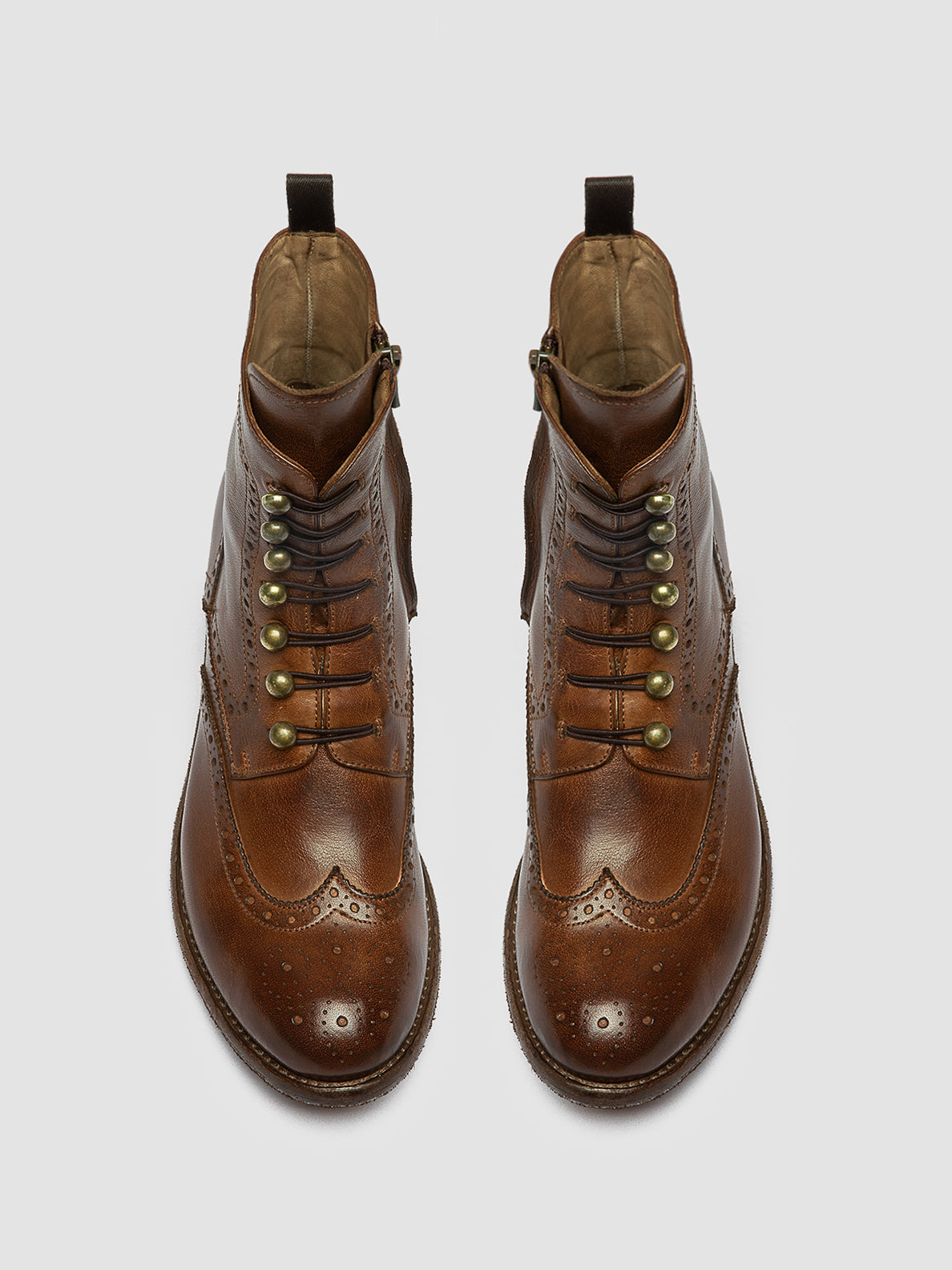 LISON 058 - Brown Leather Zip Boots women Officine Creative - 2