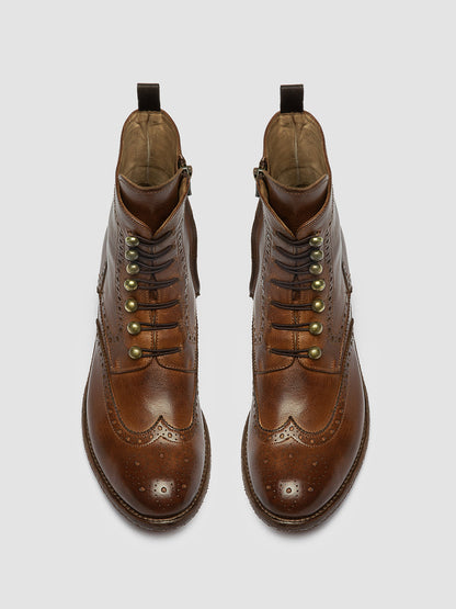 LISON 058 - Brown Leather Zip Boots women Officine Creative - 2
