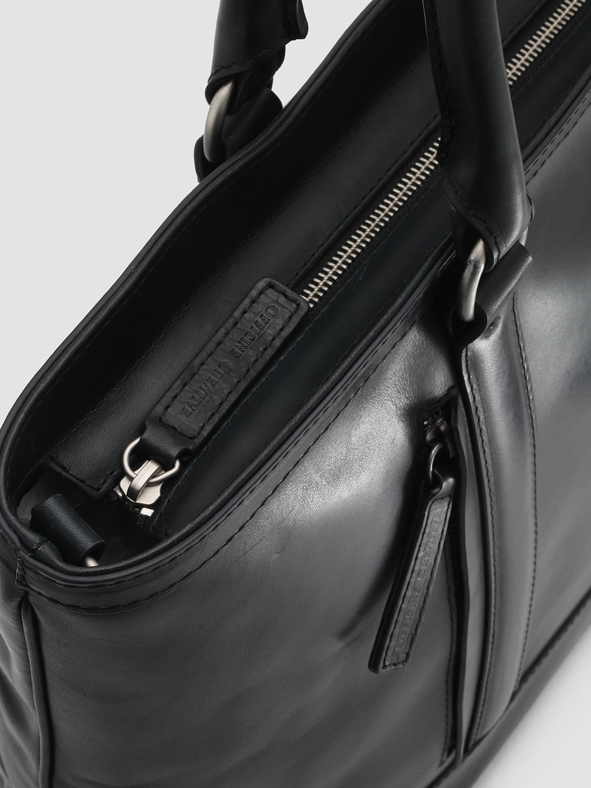 QUENTIN 008 - Blue Leather Tote Bag  Officine Creative - 2