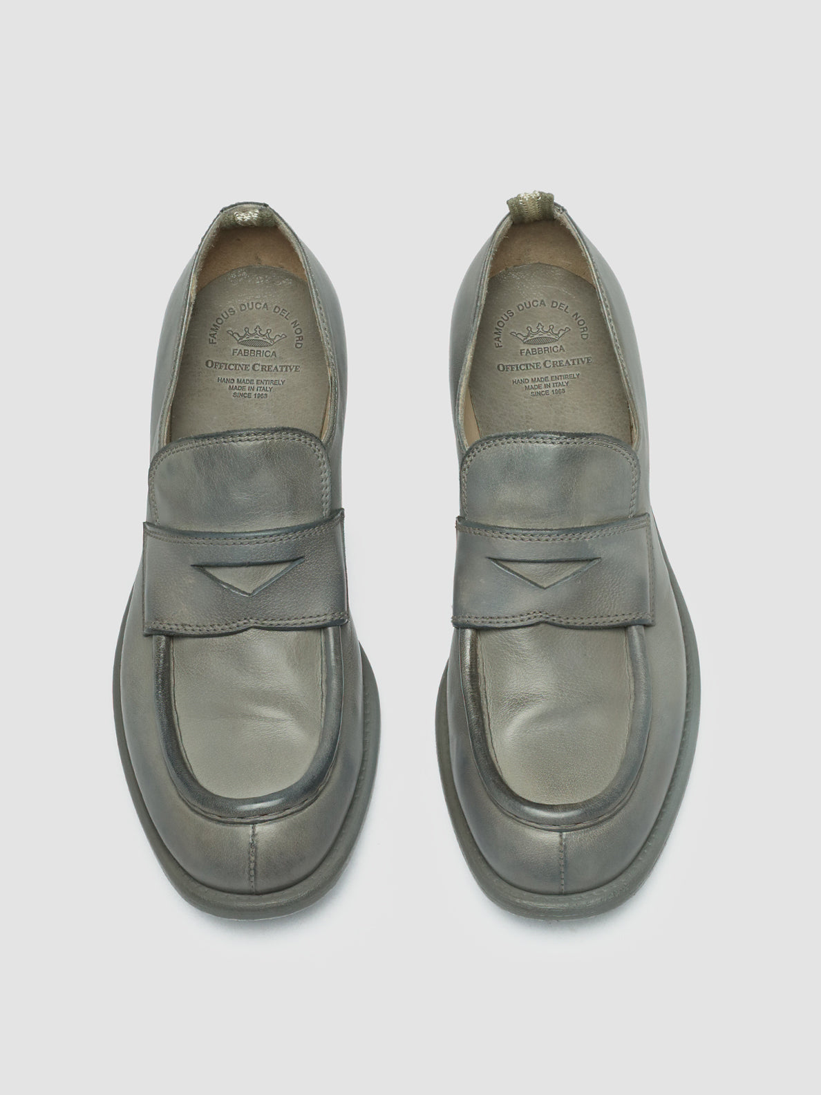 CALIXTE 020 - Grey Leather Mocs Loafers women Officine Creative - 2