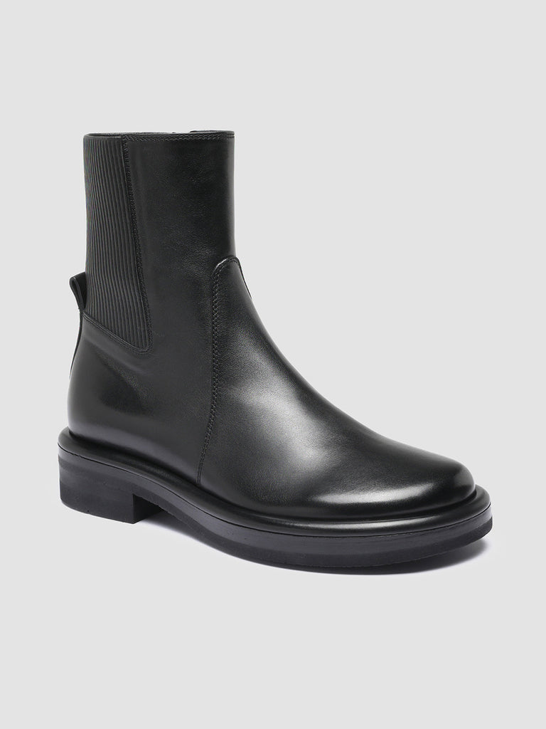 ERA 003 - Black Leather Zip Boots women Officine Creative - 2