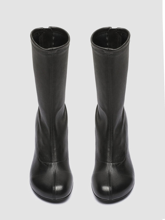 ETHEL 016 - Black Leather Stretch Boots women Officine Creative - 2