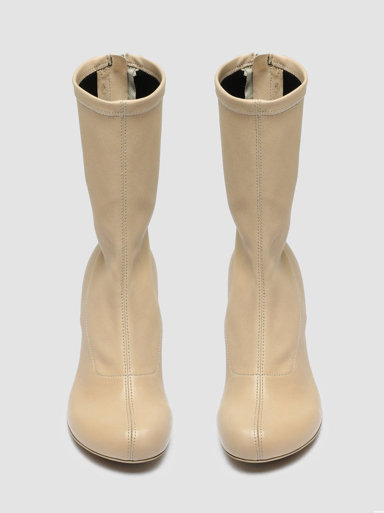 ETHEL 016 - Ivory Leather Zip Boots women Officine Creative - 2