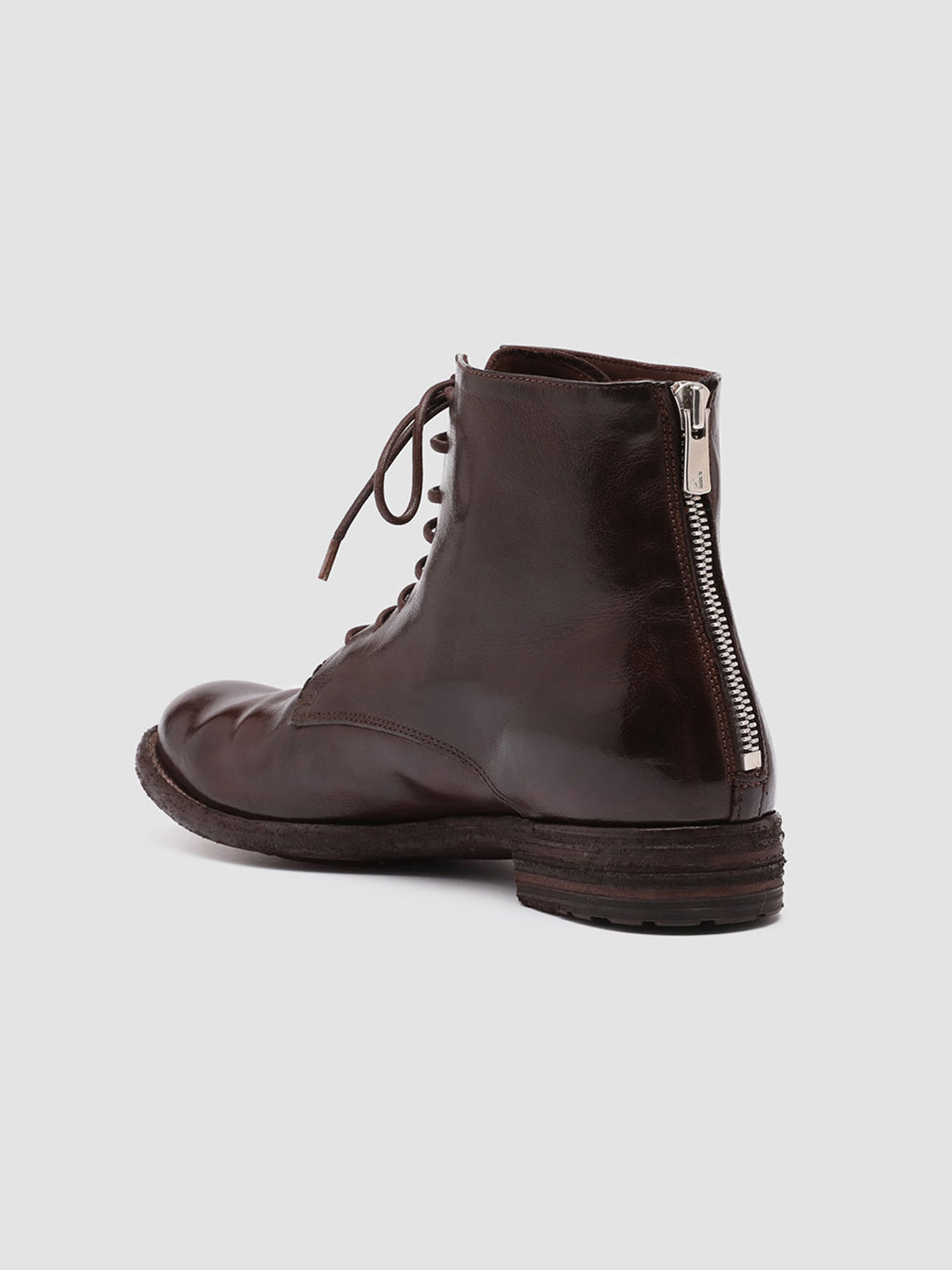 LEXIKON 123 - Brown Zipped Leather Ankle Boots Women Officine Creative - 4