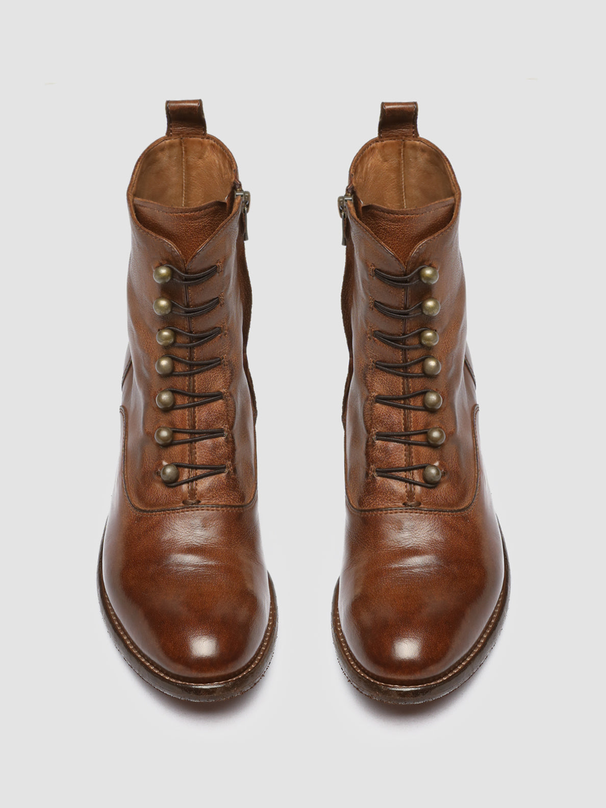 LISON 036 - Brown Leather Zip Boots women Officine Creative - 2