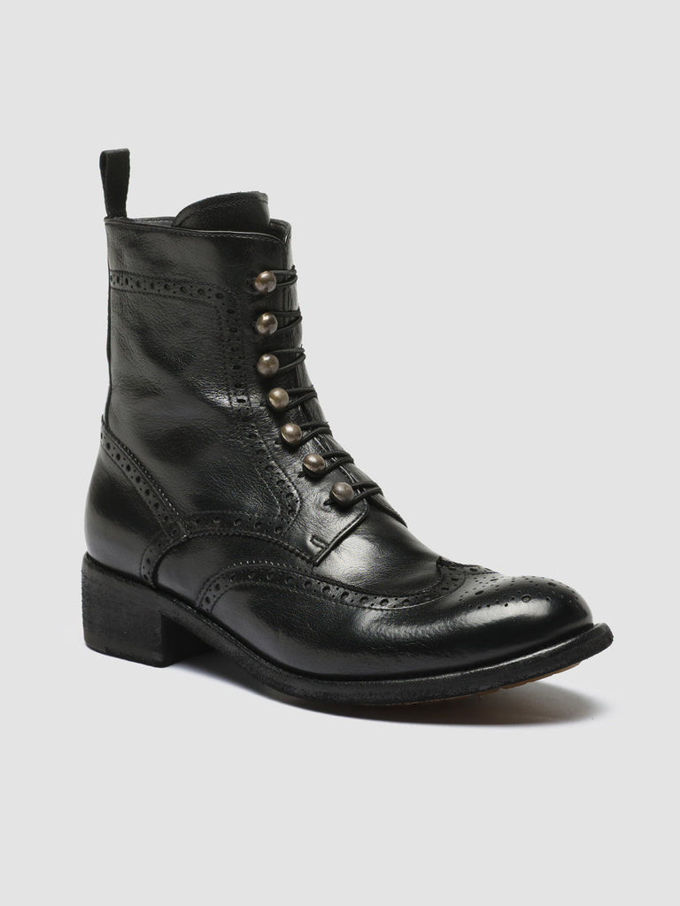 LISON 058 - Black Leather Zip Boots women Officine Creative - 3