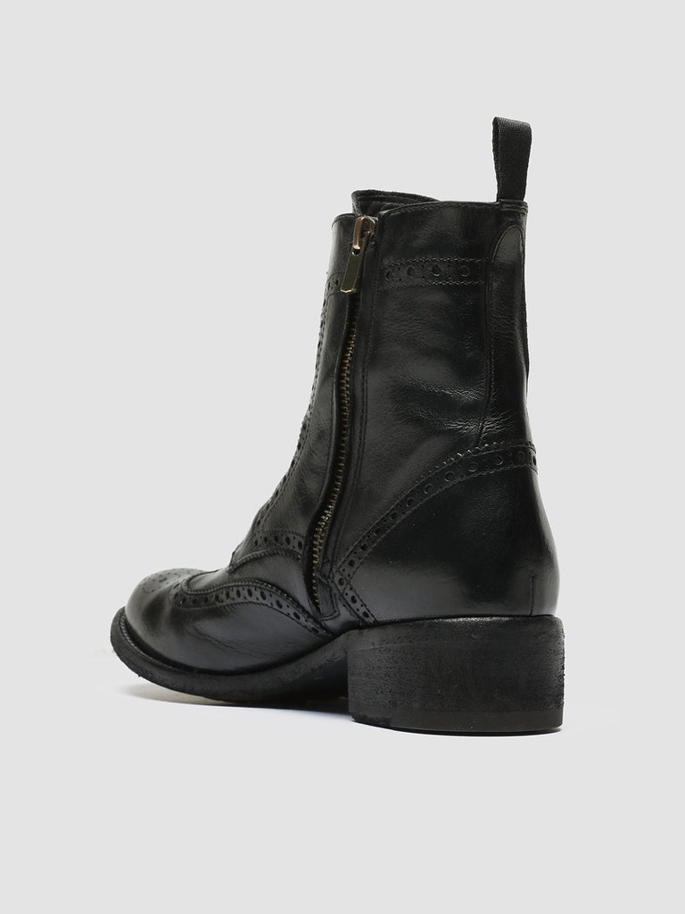 LISON 058 - Black Leather Zip Boots women Officine Creative - 4