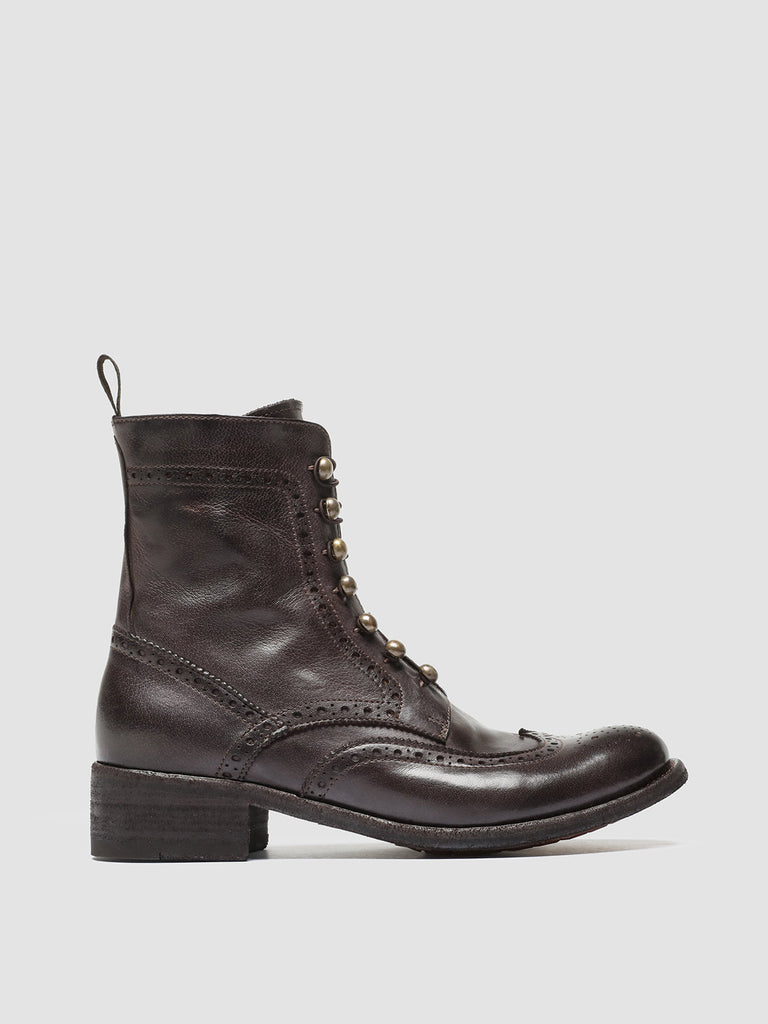 LISON 058 - Burgundy Leather Zip Boots women Officine Creative - 1