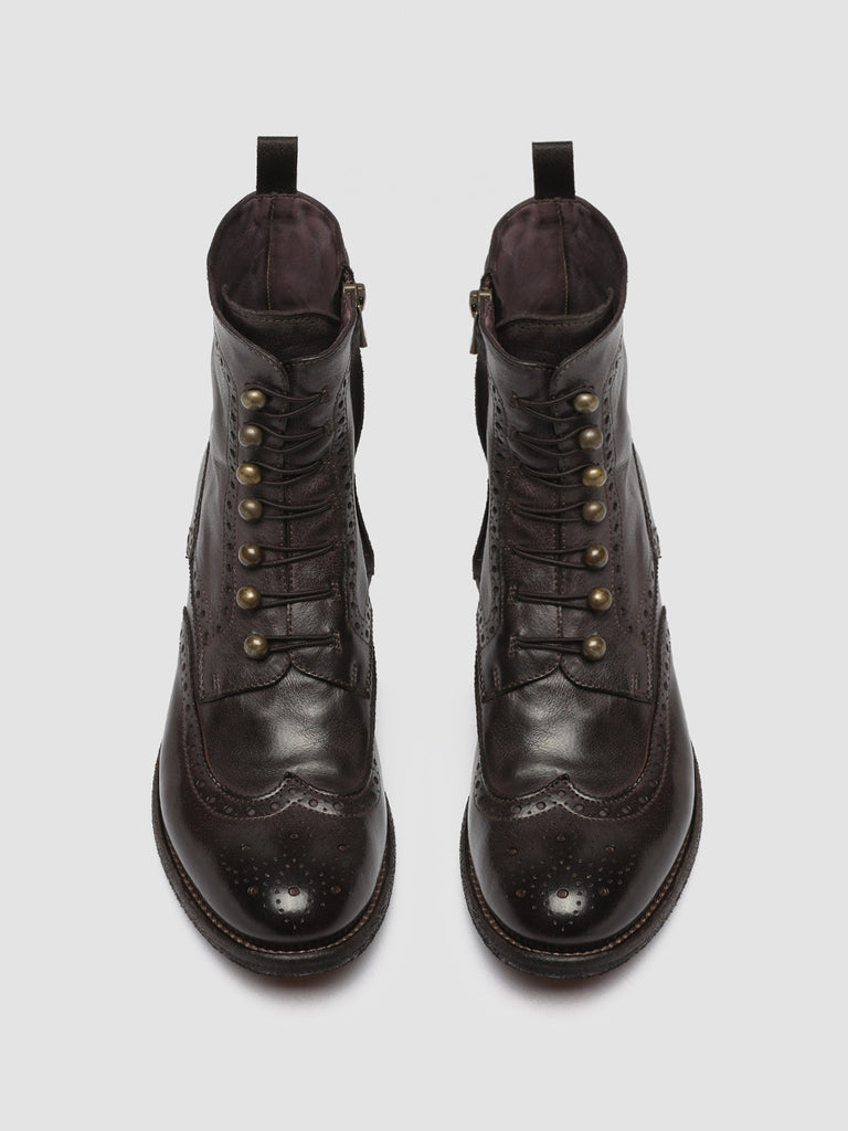 LISON 058 - Burgundy Leather Zip Boots women Officine Creative - 2