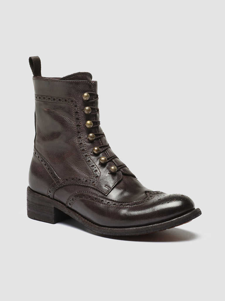 LISON 058 - Burgundy Leather Zip Boots women Officine Creative - 3