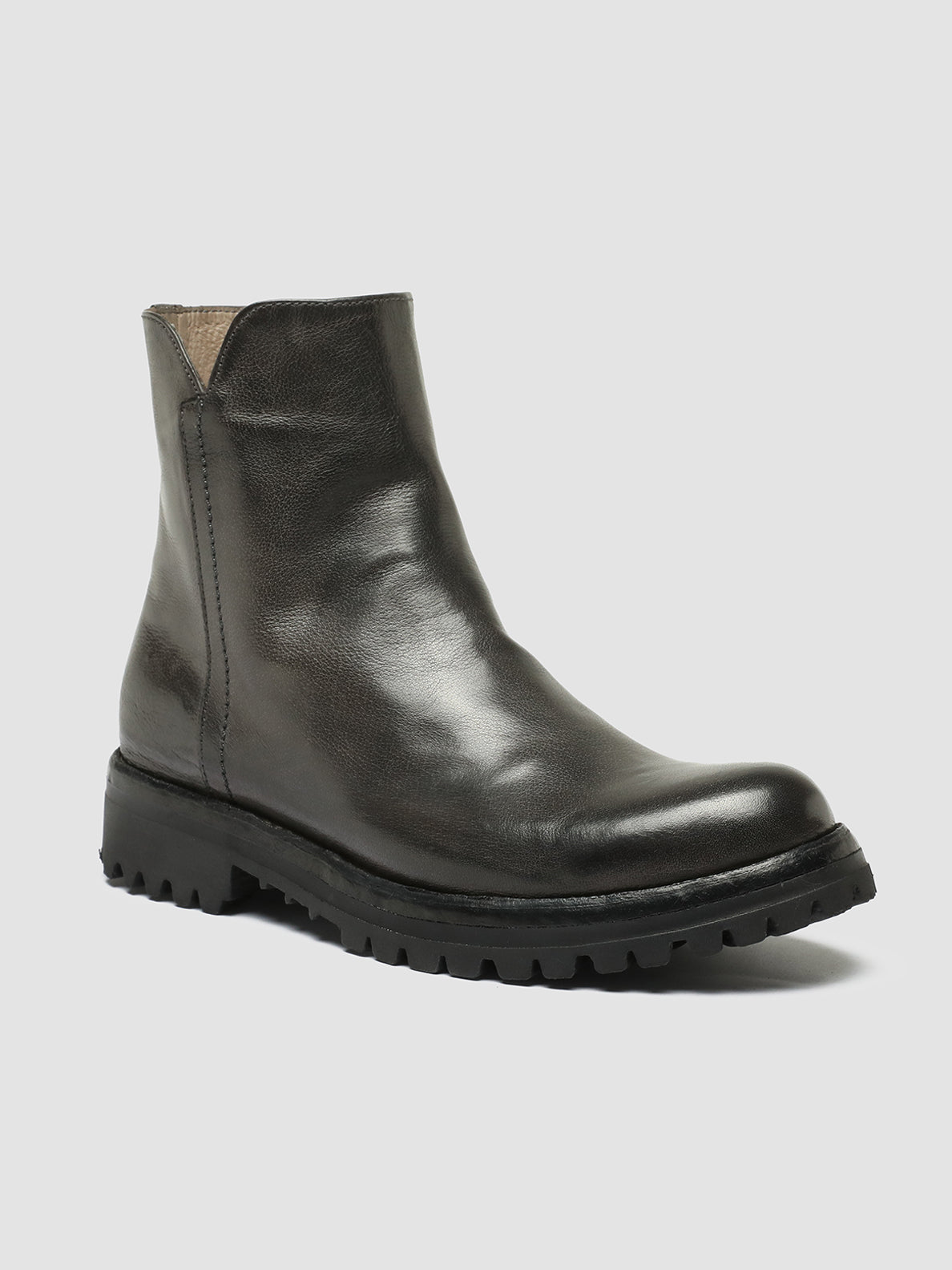 LORAINE 017 - Grey Leather Zip Boots women Officine Creative - 3