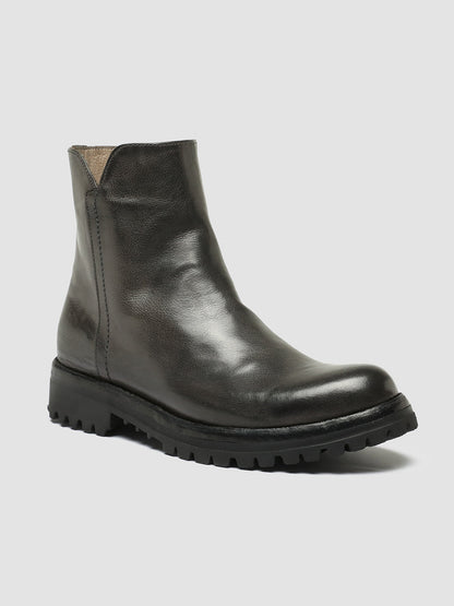 LORAINE 017 - Grey Leather Zip Boots women Officine Creative - 3