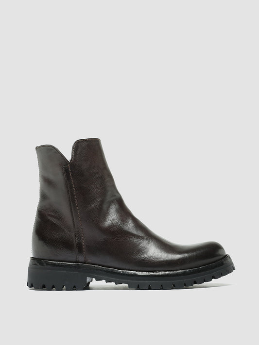 LORAINE 017 - Burgundy Leather Zip Boots women Officine Creative - 1