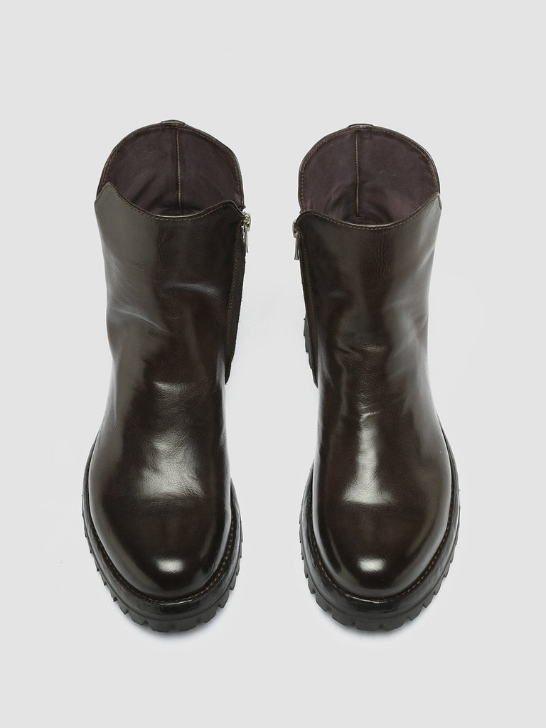 LORAINE 017 - Burgundy Leather Zip Boots women Officine Creative - 2