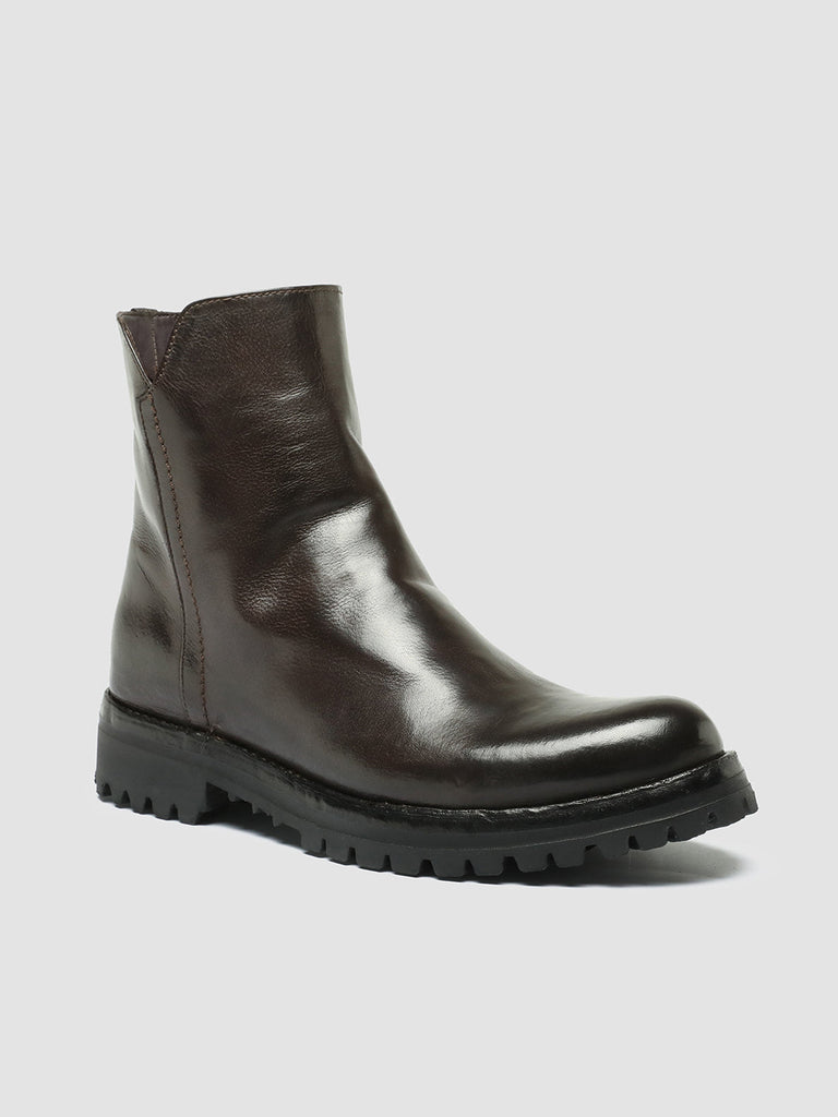LORAINE 017 - Burgundy Leather Zip Boots women Officine Creative - 3